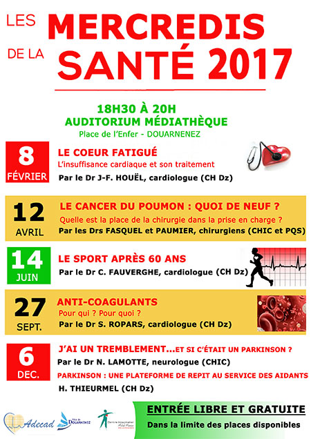 Affiche des mercredis de la Santé 2017